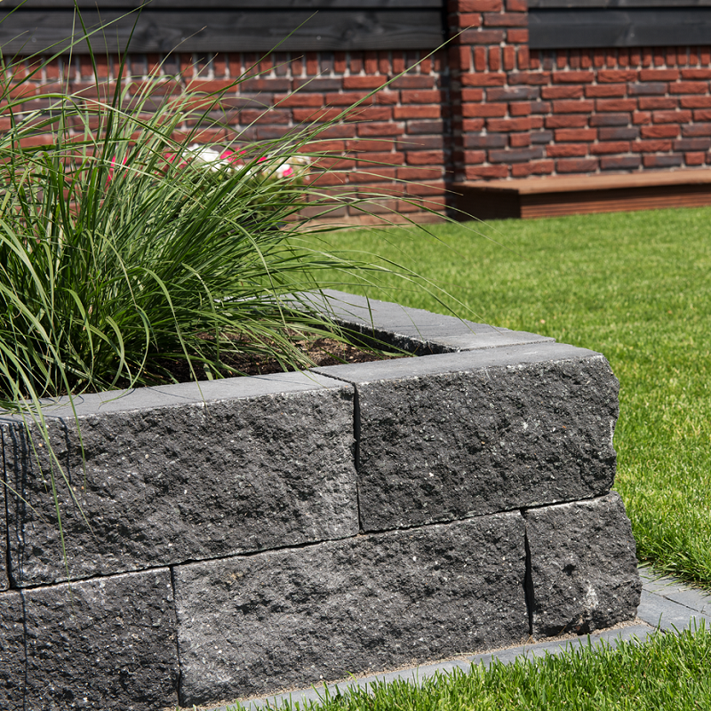 Tuinvisie Wallblock Split Antraciet Gespleten 40x10x10cm - 211278 wallblock split 12x15x60cm antraciet 2 50001779 - Wallblock Split Antra 40x10