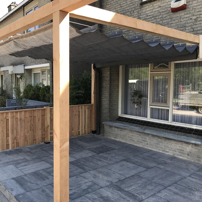 Zonnedoek Harmonica Antraciet Rechthoek 2,9x4m - 285gr/m2 - Antraciet schduwdoek harmonica pergola 10 2 - Zonnedoek Harmonica Antraciet 2,9x4m