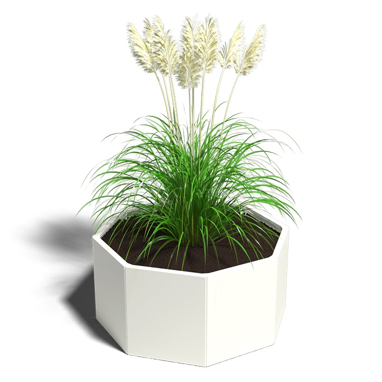 Gepoedercoat Staal Plantenbak Chicago 50 diverse hoogtes - Chicago 50x40 ral9010 1 1 - Gepoedercoate Chicago 50 Hoogte 30cm