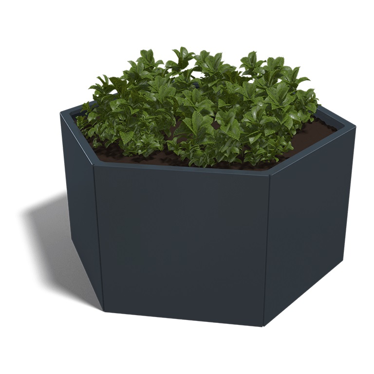 Gepoedercoat Staal Plantenbak Denver 70 Hoogte 70cm - Denver 70x70 ral7016 - Gepoedercoate Denver 70 Hoogte 70cm