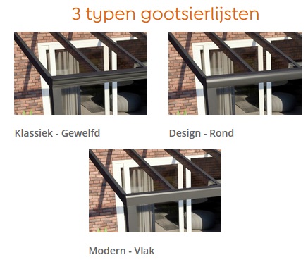 Verasol tuinkamer Greenline polycarbonaat dak - Gootsierlijsten greenline 5 - Verasol tuinkamer 