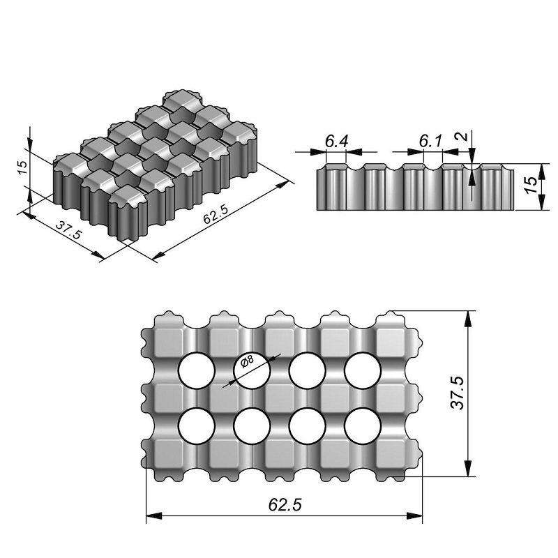 Eco Solution grassplittegel 62,5x37,5x15cm - Grassplittegel - Eco Solution grassplittegel
