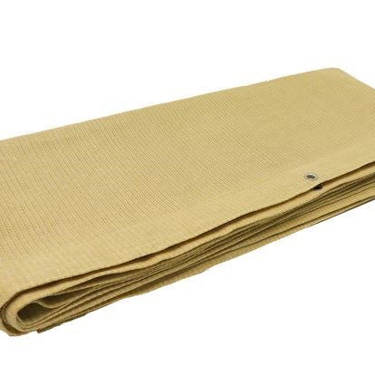 Zonnedoek Harmonica Zand Vierkant 3,7x3,7m - 285gr/m2 - Harmonica schaduwdoek zand 1 1 - Zonnedoek Harmonica Zand 3,7x3,7m