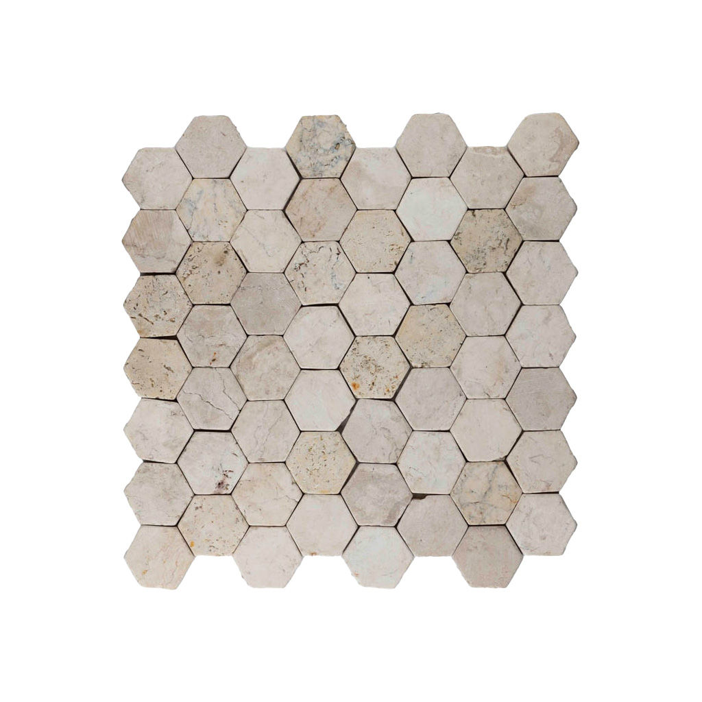 Parket kleine hexagon cr&egrave;me - Hexagon small cream - BN113 kleine hexagon cr&egrave;me