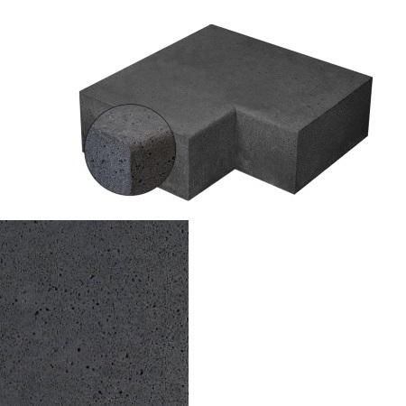Traptrede Oud Hollands carbon hoekstuk diverse afmetingen - Hoekstuk 20cm carbon - Traptrede Oud Hollands carbon hoekstuk 15cm