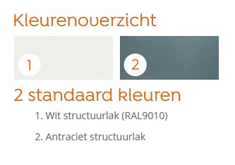 Verasol tuinkamer Greenline polycarbonaat dak - Kleurenoverzicht greenline 5 - Verasol tuinkamer 