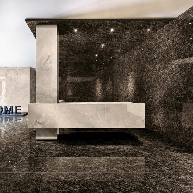 Ariostea Ultra Marmi Dark Emperador Lucidato Shiny diverse afmetingen - Marble effect floors dark emperador 04 - Ariostea Dark Emperador Shiny 37,5x75cm