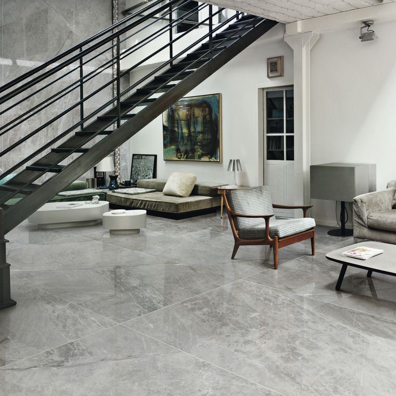 Ariostea Ultra Marmi Gris De Savoie Soft diverse afmetingen - Marble effect grey floors gris de savoie 01 - Ariostea Gris De Savoie Soft 37,5x75cm