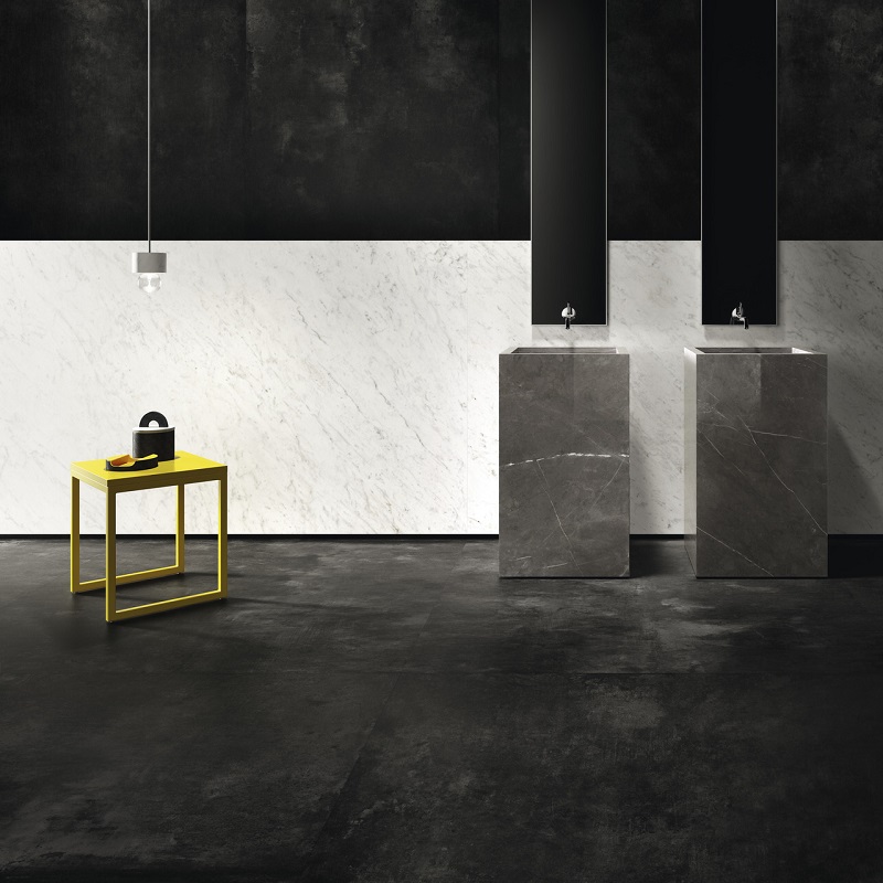 Ariostea Ultra Marmi Bianco Carrara Levigato Silk diverse afmetingen - Marble effect white floors bianco carrara 02 - Ariostea Bianco Carrara Levigato Silk 37,5x75