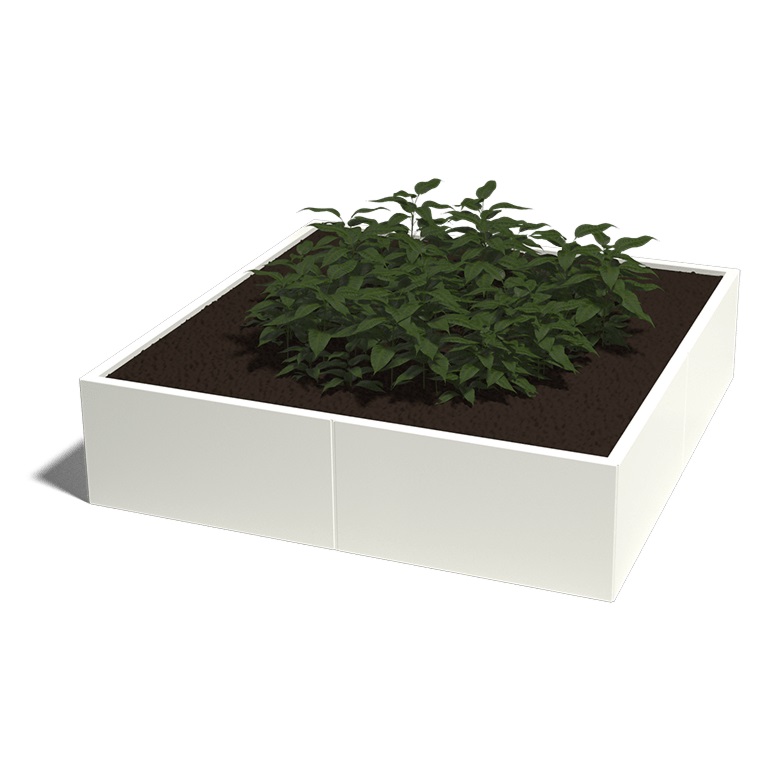 Gepoedercoat Staal Plantenbak Miami XXL 160x160cm diverse hoogtes - Miami xxl 160x160x40 ral9010 1 - Gepoedercoate Plantenbak Miami 160x160x30cm