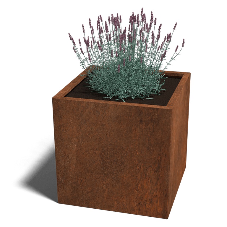 Cortenstaal Plantenbak Miami 70x70x70cm - Miami70x70x70 corten 1 - Cortenstaal Plantenbak Miami 70x70x70cm