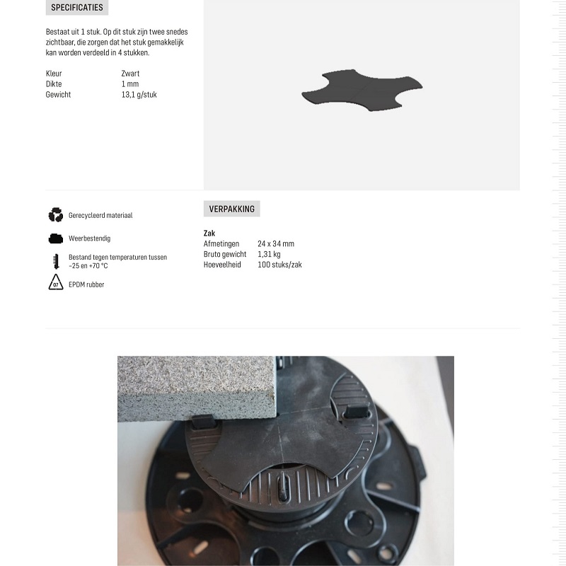 Passtuk 1mm van EPDM rubber - Passtuk 1 mm van epdm rubber specificaties - Passtuk 1mm EPDM rubber