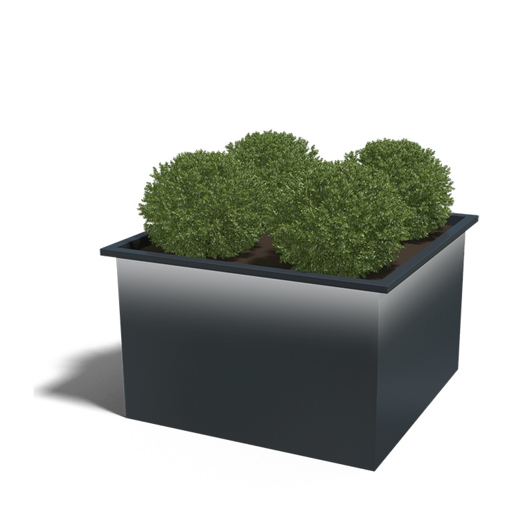 Gepoedercoat Staal Gelaste Plantenbak Alabama Met LED 120x120x80cm - Pb las led c 1200x1200x800 ral7016 - Gepoedercoate Alabama LED 120x120x80cm