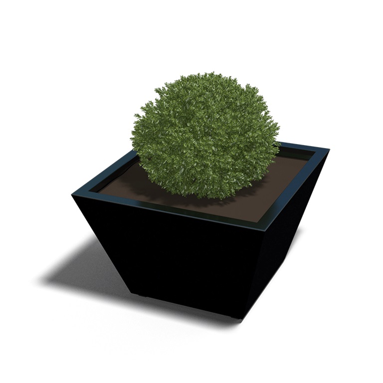 Gepoedercoat Staal Gelaste Plantenbak Cone 80x80x50cm - Pb pi las c 800x800x500 ral9005 - Gepoedercoate Plantenbak Cone 80x80x50cm