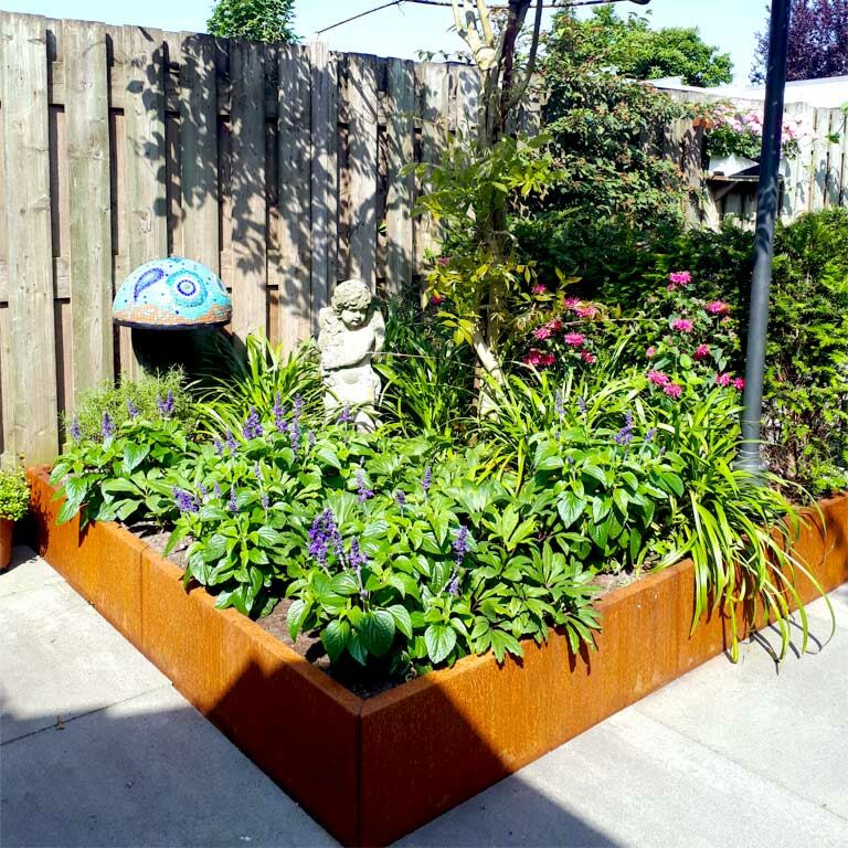 Cortenstaal Plantenbak Miami XXL 180x180cm diverse hoogtes - Pbcomixl2000x2000x300 - Cortenstaal Plantenbak Miami 180x180x30cm