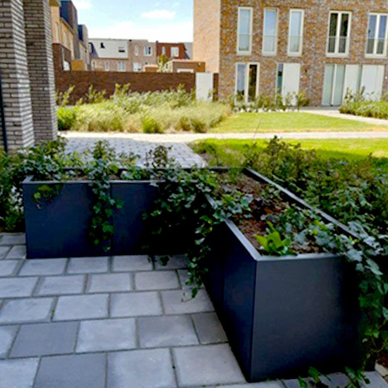 Gepoedercoat Staal Plantenbak Kansas 40 diverse hoogtes - Pbpckaral7022 1 - Gepoedercoate Kansas 40 Hoogte 30cm