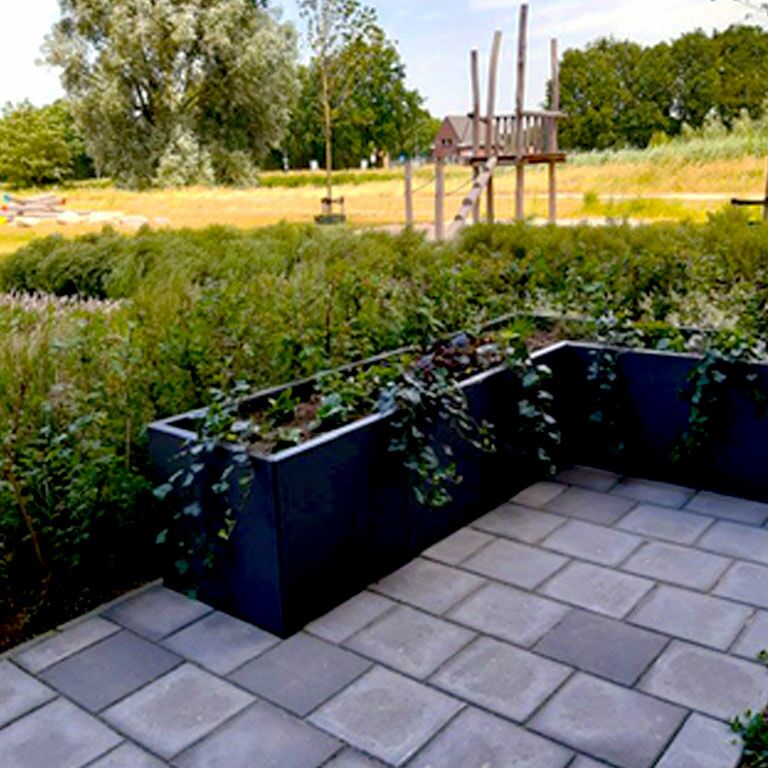 Gepoedercoat Staal Plantenbak Kansas 60 diverse hoogtes - Pbpckaral7022 2 - Gepoedercoate Kansas 60 Hoogte 30cm