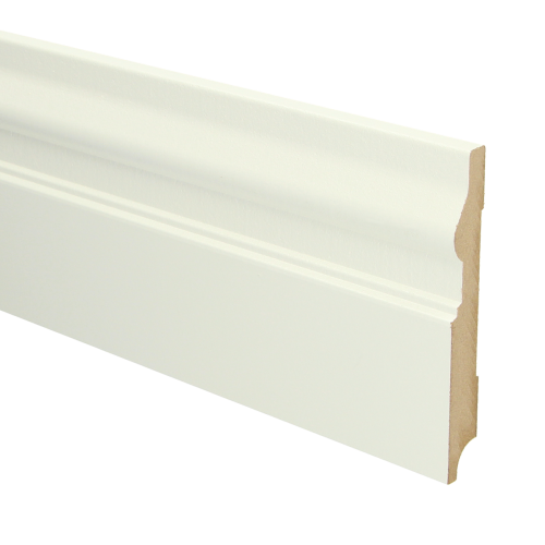 MDF Renaissance plint 120x15 wit voorgelakt RAL 9010 - Renaissance plint 120 9010 - 16066