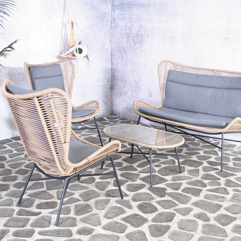 Stoelen Rome loungeset Sand - Rome loungeset sand zandkleur buitenset - 5140-S