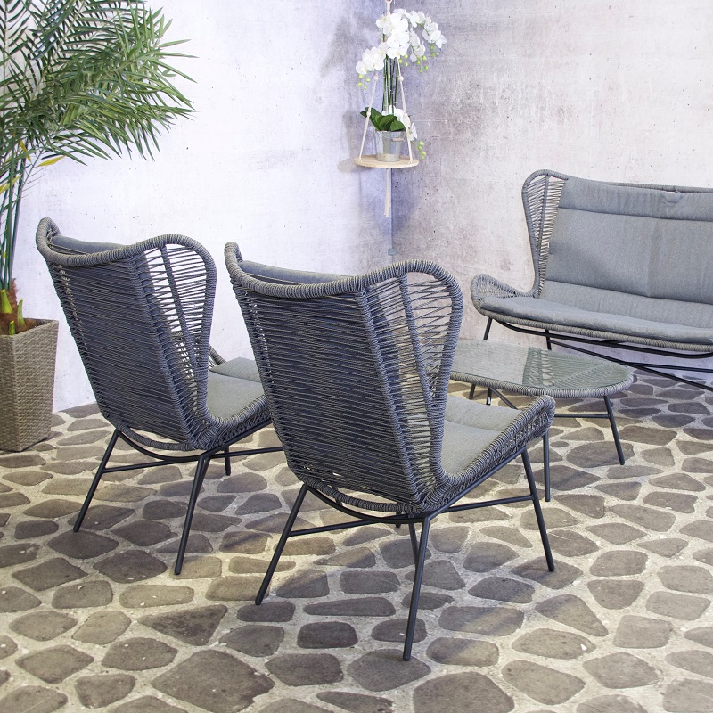 Stoelen Rome loungeset Antraciet - Rome relax set anthracite 2 - 5140-AA