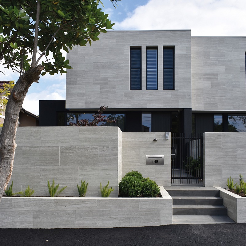 Neolith Strata Argentum Riverwashed diverse afmetingen - Strata facade - Strata Argentum Riverwashed 75x75