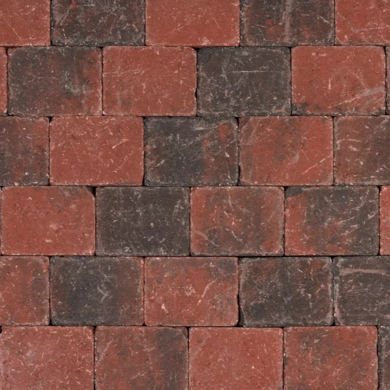 Tambour Trommelsteen Rood/Zwart 6cm dikte diverse afmetingen - Tambour rood zwart 6cm - Tambour Rood/Zwart 30x20x6cm