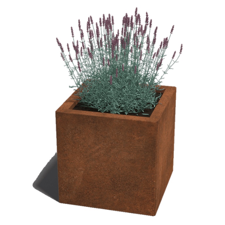 Cortenstaal Plantenbak Miami 40x40cm diverse hoogtes - Test groter - Cortenstaal Plantenbak Miami 40x40x30cm