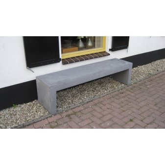 Betonnen Tuinbank Grijs/Zwart 150x45x45cm - Betonnen tuinbank antraciet sfeer 2 - Betonnen Tuinbank 150x45x45cm
