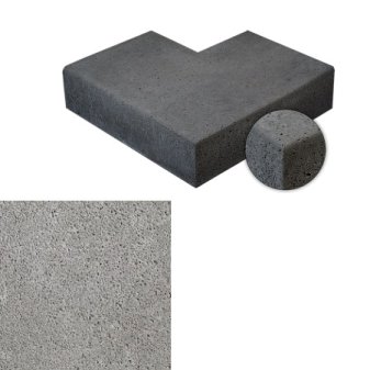 Traptrede Oud Hollands grijs hoekstuk diverse afmetingen - Hoekstuk 15cm grijs - Traptrede Oud Hollands grijs hoekstuk 15cm