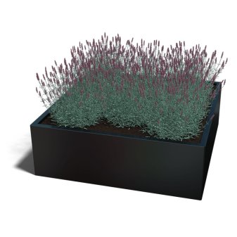 Gepoedercoat Staal Plantenbak Miami 120x120cm diverse hoogtes - Miami120x120x40 ral9005 1 - Gepoedercoate Plantenbak Miami 120x120x30cm
