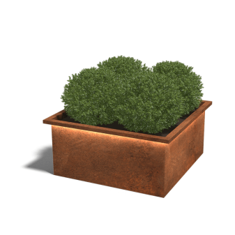 Cortenstaal Gelaste Plantenbak Alabama Met LED 100x100x50cm - Pb las led c 1000x1000x500 corten 2 - Cortenstaal Plantenbak Alabama 100x100x50cm