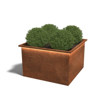 Cortenstaal Gelaste Plantenbak Alabama Met LED 120x120x80cm - Pb las led c 1200x1200x800 corten 1 - Cortenstaal Plantenbak Alabama 120x120x80cm
