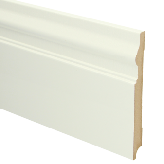 MDF Renaissance plint 190x18 wit voorgelakt RAL 9010 - Renaissance plint 190 - 16069