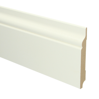 MDF Romantische plint 150x18 wit voorgelakt RAL 9010 - Romantische plint 9010 120 1 - 16055