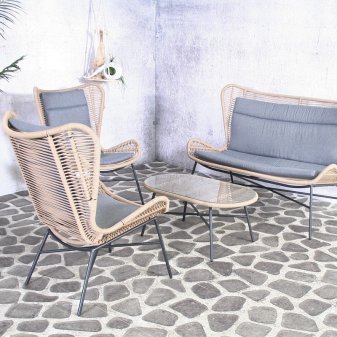 Stoelen Rome loungeset Sand - Rome loungeset sand zandkleur buitenset - 5140-S