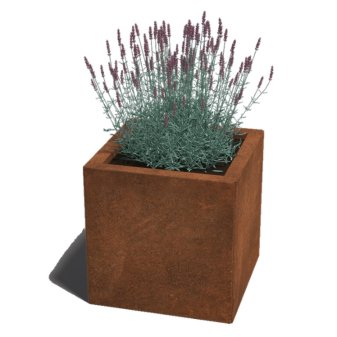 Cortenstaal Plantenbak Miami 40x40cm diverse hoogtes - Test groter - Cortenstaal Plantenbak Miami 40x40x30cm