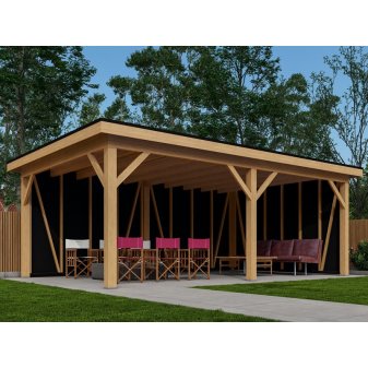 Overkapping type Pioenroos - Tuin en huis product foto overkapping hout - BNS140 Pioenroos