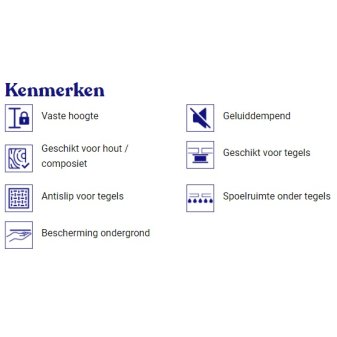 Vaste terrasdrager 150x150x15mm - Vaste terrasdrager basic lijn kenmerken 4 - Vaste terrasdrager 150x150x15mm