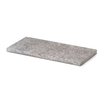 Zwembadrand Travertino Argento Bullnose 61x33x3cm BN32 - Zwembadrand travertino 1 bullnose - Zwembadrand Travertino 1 61x33x3cm