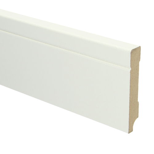 MDF Tijdloze plint 90x15 wit voorgelakt RAL 9010 - Tijdloze plint 90 cm - 16093