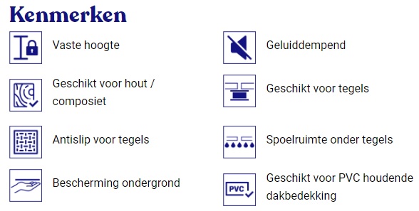 Vaste terrasdrager AC 150x150x10mm - Vaste terrasdrager ac basic lijn kenmerken ook voor pvc houdende ondergrond 2 - Vaste terrasdrager AC 150x150x10mm