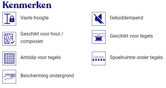 Vaste terrasdrager 200x200x20mm - Vaste terrasdrager basic lijn kenmerken 8 - Vaste terrasdrager 200x200x20mm