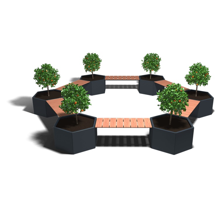 Gepoedercoat Staal Plantenbak Vegas Kampvuur Opstelling - Vegas kampvuuropstelling ral7016 1 - Gepoedercoate Plantenbak Vegas Kamp