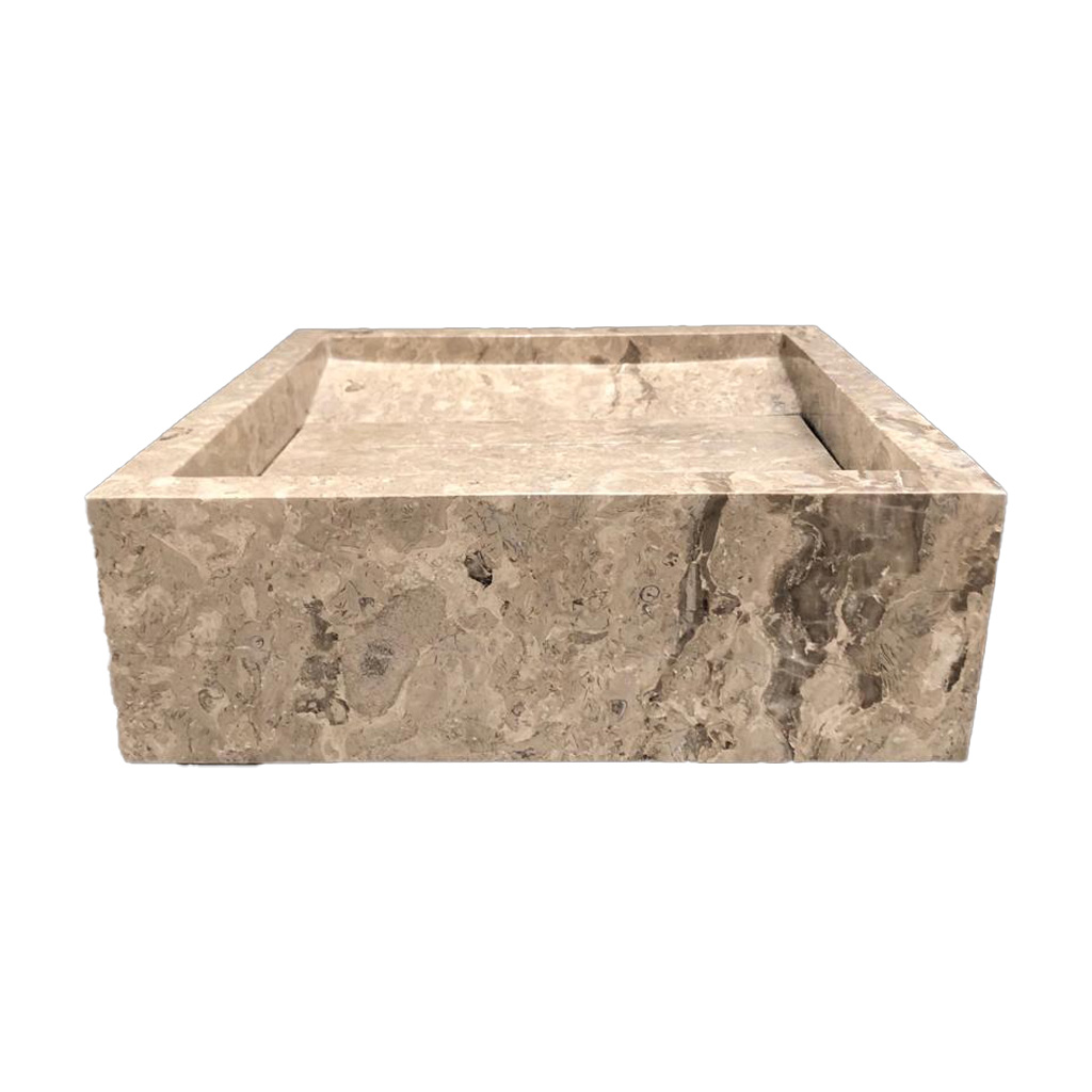 Wasbak natuursteen F grijs gepolijst - Wasbak 6 grey polished - BN113 wasbak6 grijs gepolijst