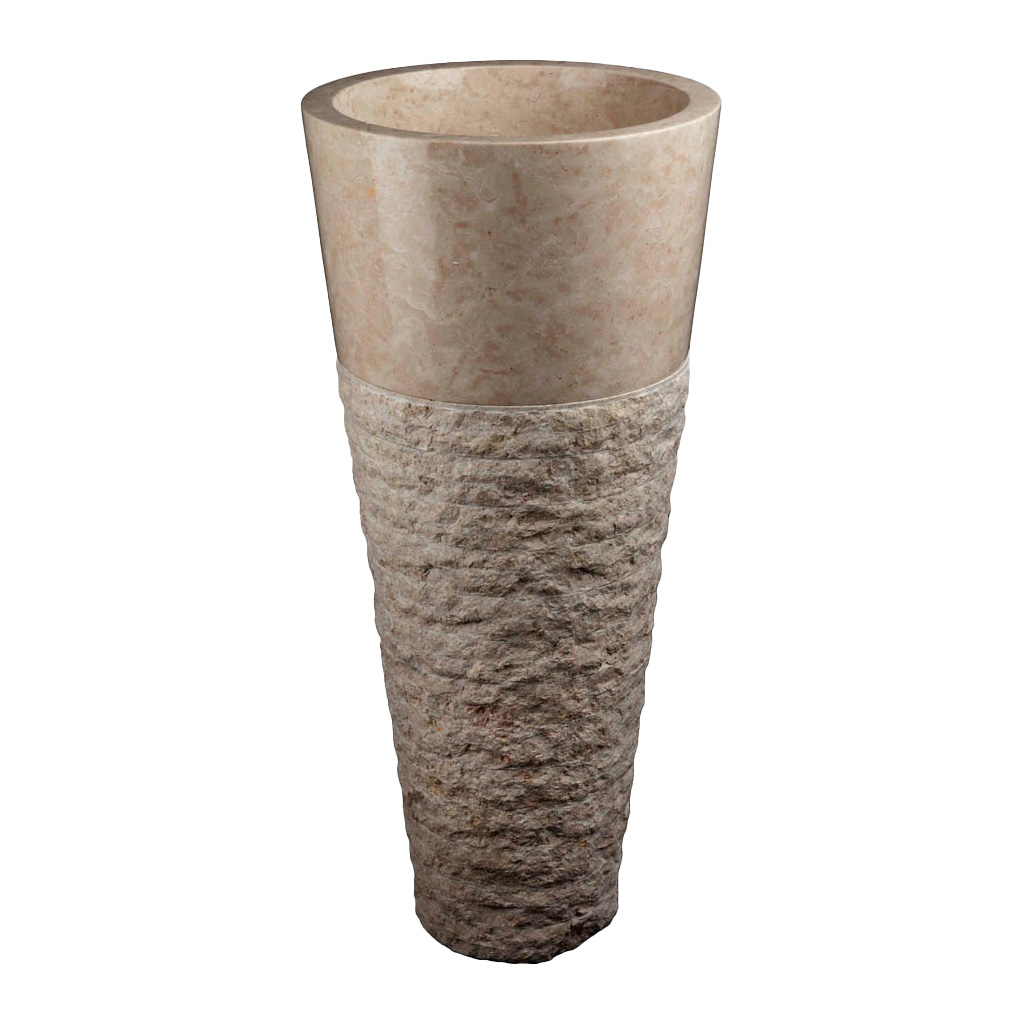 Wasbak natuursteen G cr&egrave;me gepolijst - Wasbak 7 cream polished - BN113 wasbak7 cr&egrave;me gepolijst